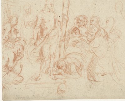 Christ with the Cross, Surrounded by Kneeling Figures by Jan Gerritsz. van Bronckhorst