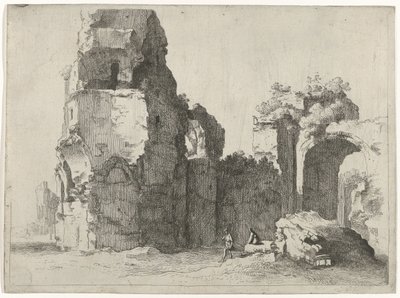 Roman Ruins with Two Figures by Jan Gerritsz. van Bronckhorst