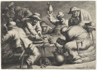 Peasant Meal by Jan Gillisz. van Vliet