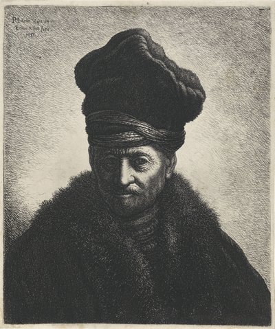 Bust of a Man with Fur Hat by Jan Gillisz. van Vliet
