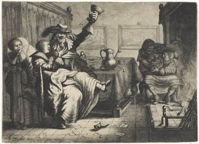 Two Amorous Couples in an Inn by Jan Gillisz. van Vliet