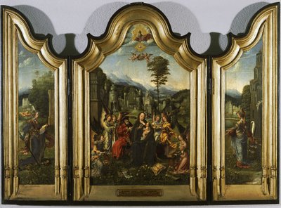 The Holy Family with Saint Catherine and Saint Barbara Triptych, c. 1505 by Jan Gossaert
