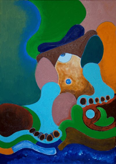 After a heavy beating, the Giant washes his wounds at the Well by Jan Groneberg