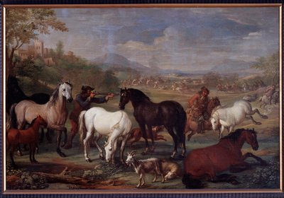 Landscapes with Horses. Painting by Jan Hamilton (17th century) Genes, Musei di Strada Nuova (ex Palazzo Bianco) by Jan Hamilton