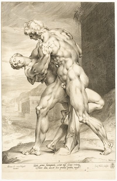 The Rape of a Sabine Woman, Lateral View by Jan Harmensz. Muller
