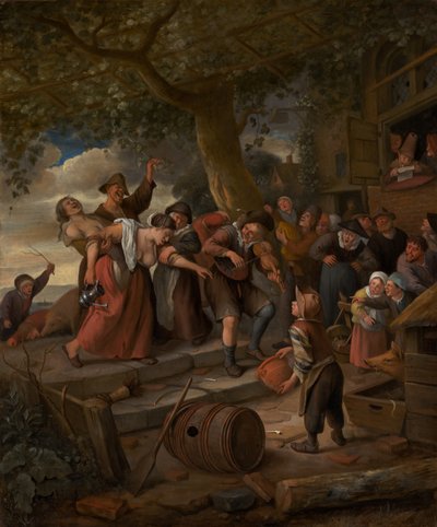 A Pig Belongs in the Sty, c.1673-5 by Jan Havicksz. Steen