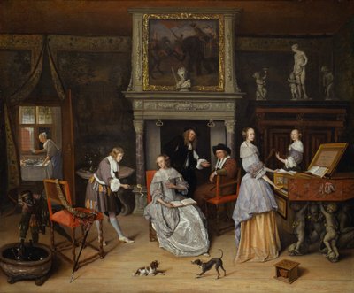 Fantasy Interior with Jan Steen and the Family of Gerrit Schouten by Jan Havicksz. Steen