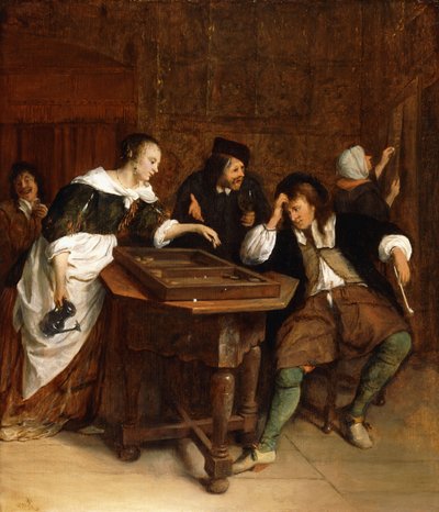 Gentlefolk Playing Backgammon in an Interior by Jan Havicksz. Steen
