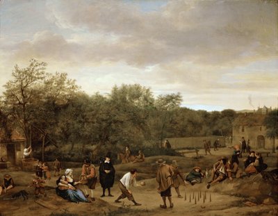 Peasants Playing Bowling by Jan Havicksz Steen by Jan Havicksz. Steen