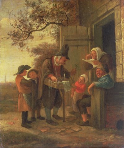A Pedlar Selling Spectacles Outside a Cottage by Jan Havickszoon Steen