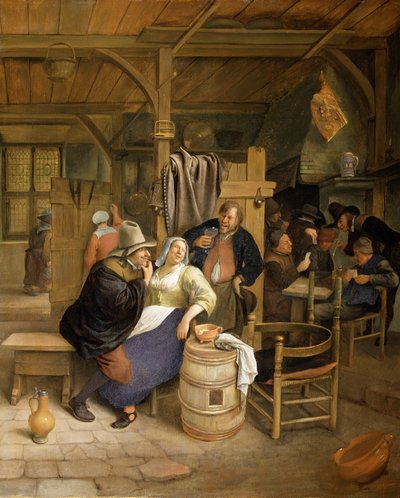 A Tavern Interior with Card Players by Jan Havickszoon Steen