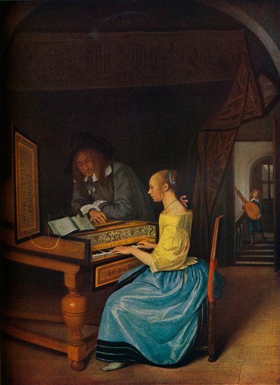 A Young Woman Playing a Harpsichord to a Young Man by Jan Havickszoon Steen