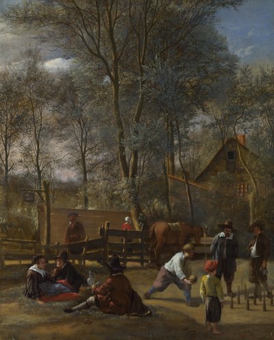 Skittle Players outside an Inn, c. 1663 by Jan Havickszoon Steen