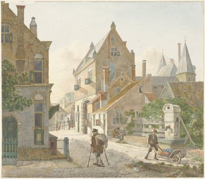 The Waardpoort and the Oude Gracht in Utrecht by Jan Hendrik Verheijen