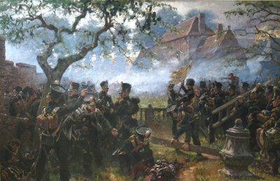 Nassau Troops at Hougoumont During the Battle of Waterloo by Jan Hoynck van Papendrecht