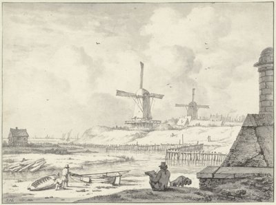 Sketching Artist on the Hoogendijk, Outside the Haarlemmer Gate by Jan Hulswit