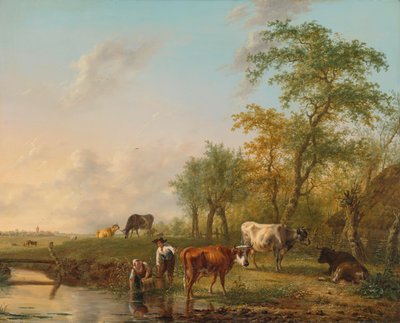 Landscape with Cattle by Jan II Kobell