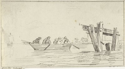 Rowboat with Figures on a River by Jan Izaak van Mansvelt