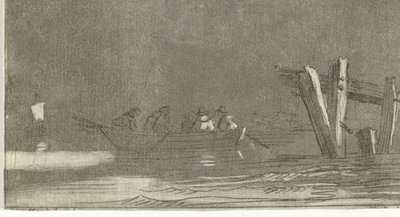 Rowboat with Figures on a River by Jan Izaak van Mansvelt
