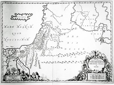 Map of the travels of Abraham, Isaac and Jacob, 1652 by Jan Janssonius