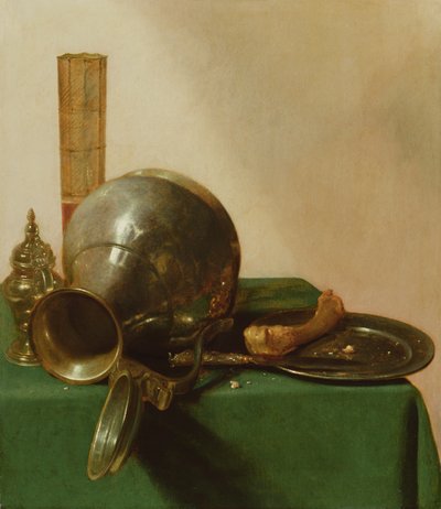 Still life with an overturned jug by Jan Jansz. den Uyl