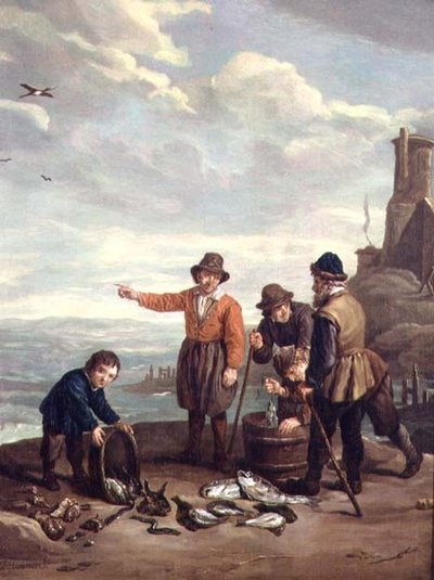 Fishermen on a Beach by Jan Josef the Elder Horemans