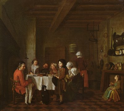 Interior Scene, Family Meal by Jan Josef the Elder Horemans