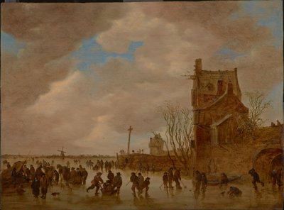 Ice Pleasures in Front of a Bridge Tower by Jan Josefsz Goyen van