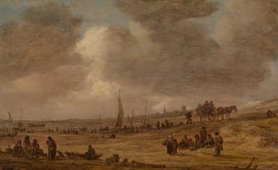 A Beach with Fishing Boats by Jan Josephsz van Goyen