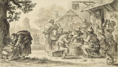 A Farmers Card Game in front of the Inn, 1624 by Jan Josephsz van Goyen