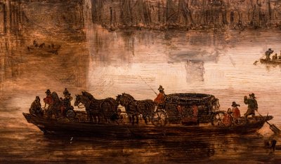 A Large Ferry with a Four-Horse Coach, Detail by Jan Josephsz van Goyen