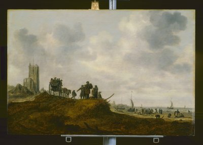 The Old Church At Egmond Aan Zee by Jan Josephsz van Goyen
