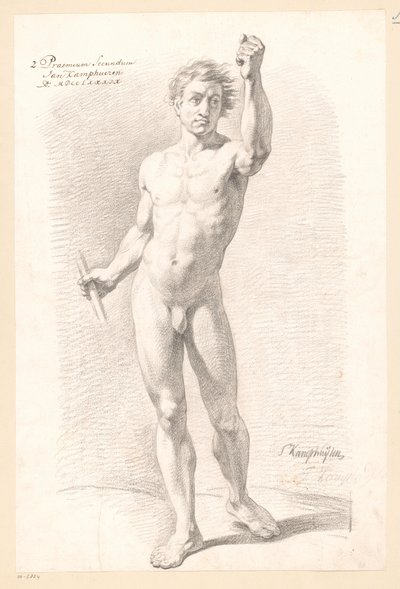 Standing Male Nude, Seen from the Front (2nd Prize 1789) by Jan Kamphuijsen
