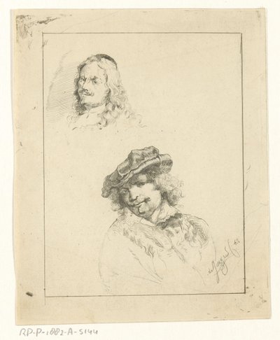 Portraits of Rembrandt and Tilmans by Jan Karel Jacob de Jonge