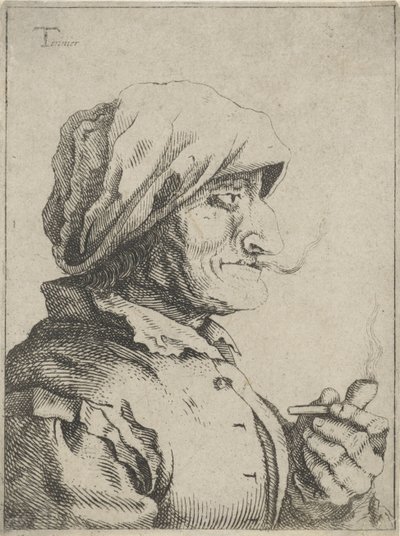 Old Woman Smoking a Pipe by Jan Lauwryn Krafft (I) (possibly)