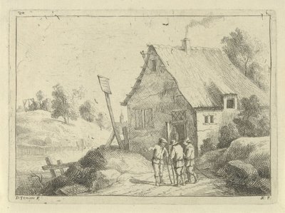 Talking Men in Front of a House by Jan Lauwryn Krafft (I)
