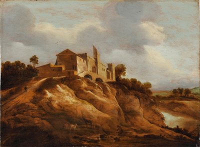 A Rocky Landscape with a Fortified Castle Overlooking a River by Jan Lievens
