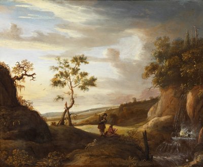 Landscape with an Artist Who Paints a Waterfall by Jan Lievens