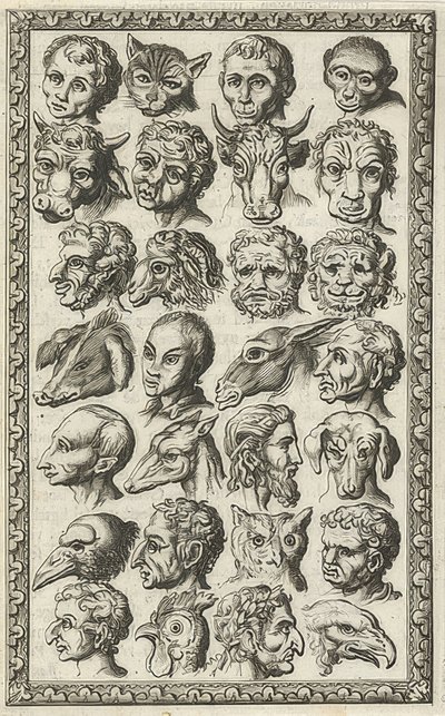 28 Heads of Humans and Animals by Jan Luyken