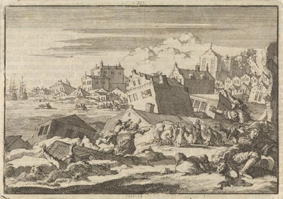 Earthquake in Jamaica Destroying the City of Port Royal, 1692 by Jan Luyken