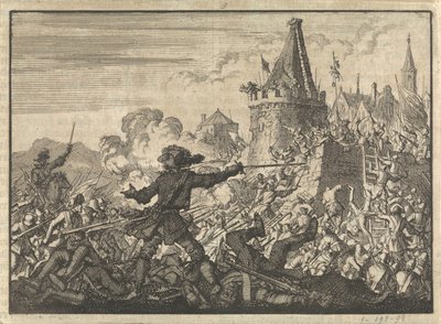 Repelled Assault on the Walls of Livron, Defended by the Huguenots, 1574 by Jan Luyken