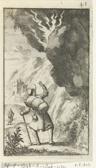 Christian Fears Being Crushed by a Falling Rock by Jan Luyken