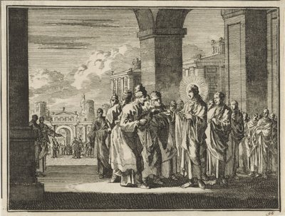 Christ in Debate with the Pharisees about the Tax to the Emperor by Jan Luyken