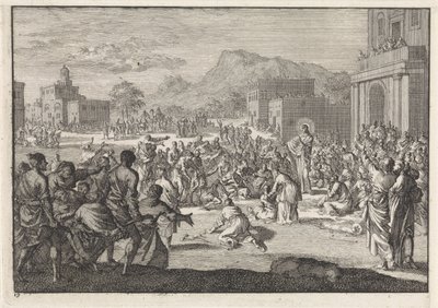 Christ Speaking to a Crowd in a Square by Jan Luyken