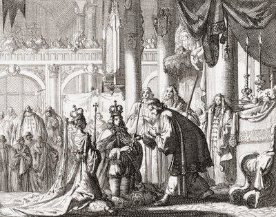 Coronation of King William III and Queen Mary II, April 11 by Jan Luyken