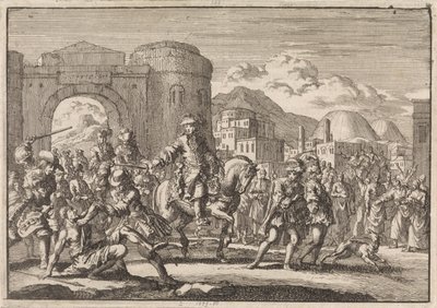 French Envoy to the Sultan Enters Jerusalem on Horseback, 1674 by Jan Luyken