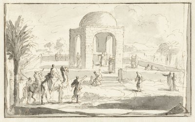 View of a Mosque or Temple in the Desert by Jan Luyken