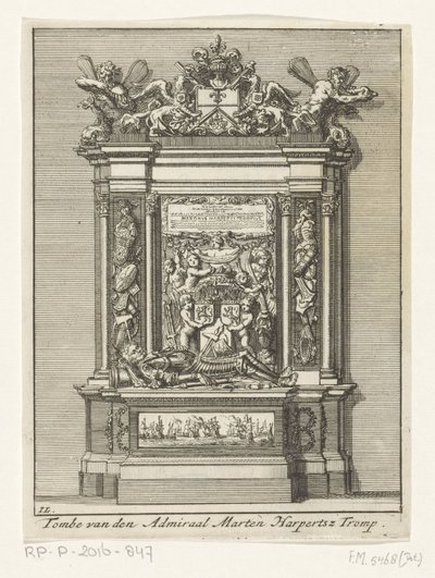 Tomb of Admiral Maarten Harpertszoon Tromp (Tombe van den Admiraal Marten Harpertsz Tromp) by Jan Luyken