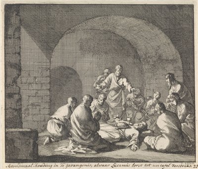 Saint Lucian Celebrates the Last Supper in Prison (Last Supper in a Prison where Lucian