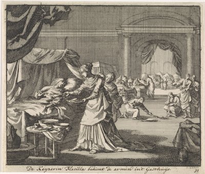 Holy Empress Flaccilla Nursing the Poor and Sick by Jan Luyken